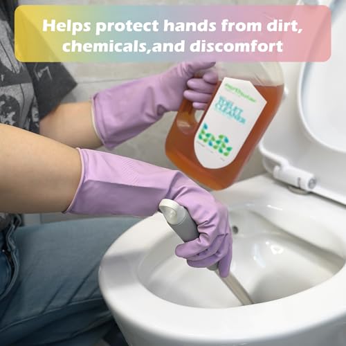 Reusable Rubber Cleaning Gloves - 4 Color Set for Dishwashing & Household Chores
