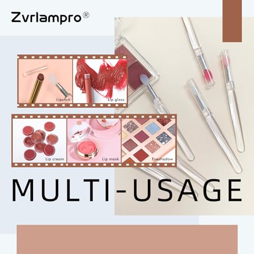 Silicone Lip Brush Set 4 Pcs Pink Lip Gloss Wands with Cap