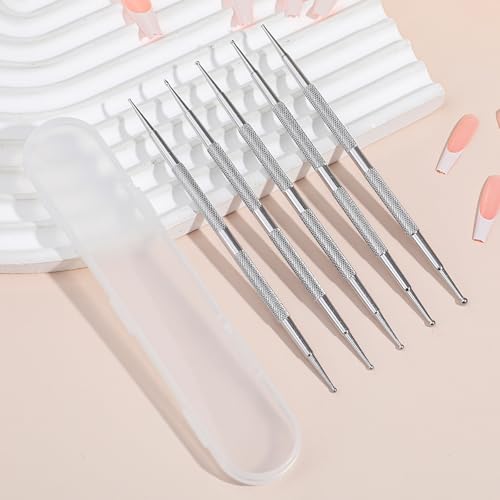 Dual-Ended Stainless Steel Nail Art Dotting Tool Set 5 Pcs