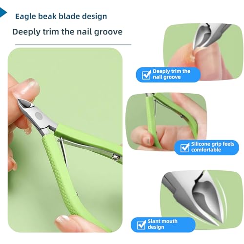 Cuticle Nipper with Anti-Slip Silicone Handle and Precision Blade