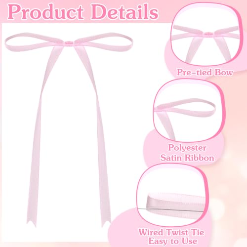 18PCS Pink Bow Cake Toppers with Happy Birthday Topper
