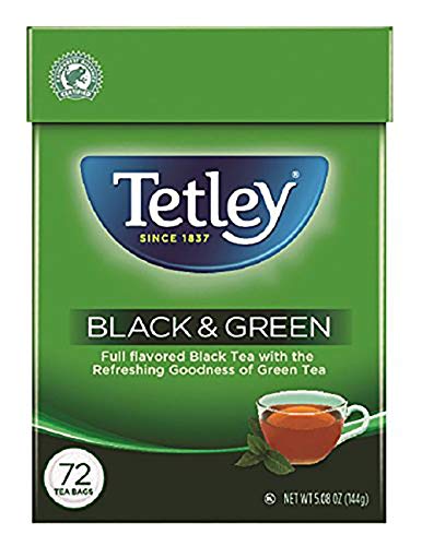Tetley Black & Green Tea Blend, 72 Round Tea Bags, Hot or Iced