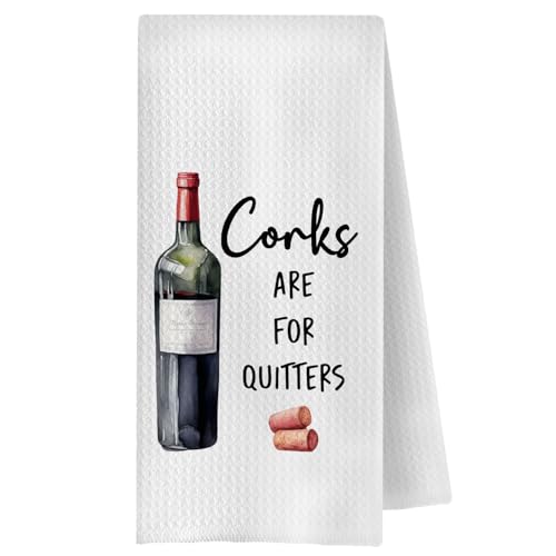 Corks are for Quitters Funny Wine Kitchen Towels - Wine001, 16x24