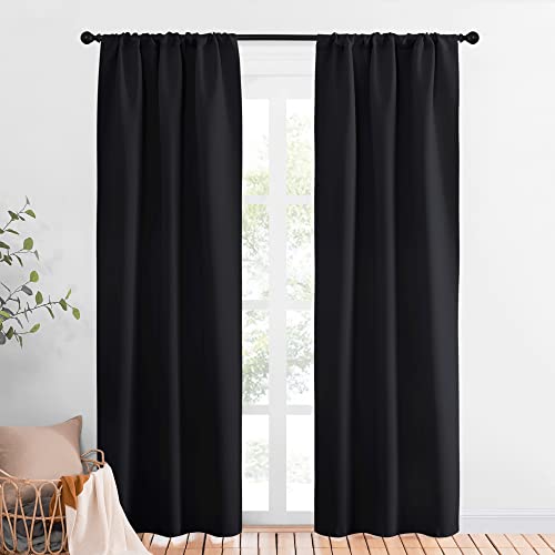 NICETOWN Blackout Curtains for Kitchen - 34"W x 84"L Thermal Drapes, 2 Pack