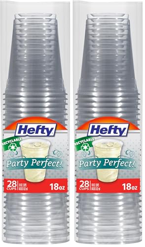 Hefty 18 oz Clear Plastic Party Cups - 56 Count, Recyclable