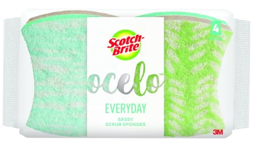 Scotch-Brite ocelo Non-Scratch Scrub Sponges, 4 Pack Assorted Designs