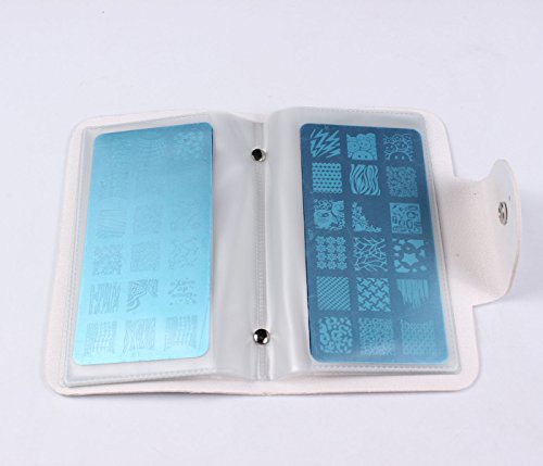 Finger Angel Nail Art Stamping Plate Organizer Case - 20 Slots White
