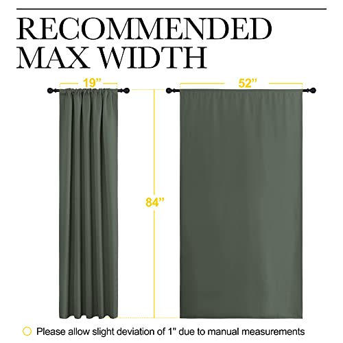 NICETOWN Thermal Insulated Blackout Curtains - Dark Mallard, 52 x 84 Inch
