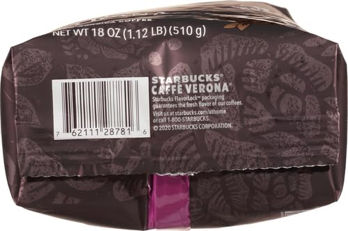 Starbucks Whole Bean Coffee - Dark Roast Caffè Verona | 100% Arabica, 18 oz (Pack of 2)