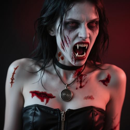 BESTOCEAN 18-Piece Fake Scar Temporary Tattoos for Halloween Zombie Makeup
