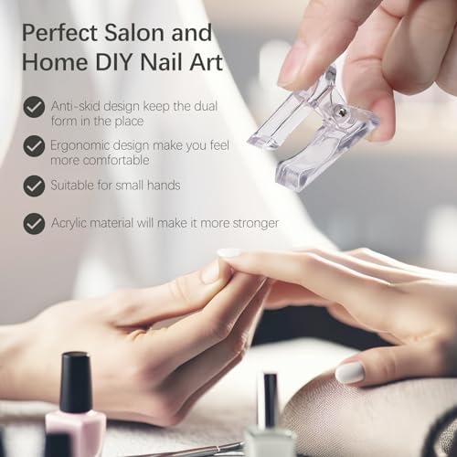 Kootinn 20 PCS Quick Building Nail Tips Clips for Dual Forms & Poly Gel