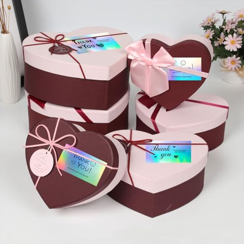 Holographic Thank You Cards Set - 240 Pcs, 6 Unique Designs