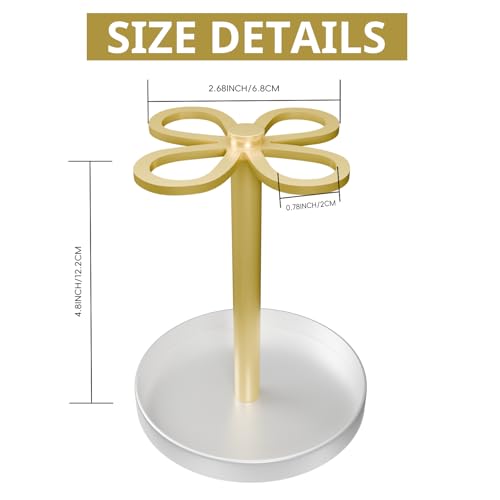 BTWDAEX Gold Toothbrush Holder Stand with Marble Base - 4-Slot Organizer