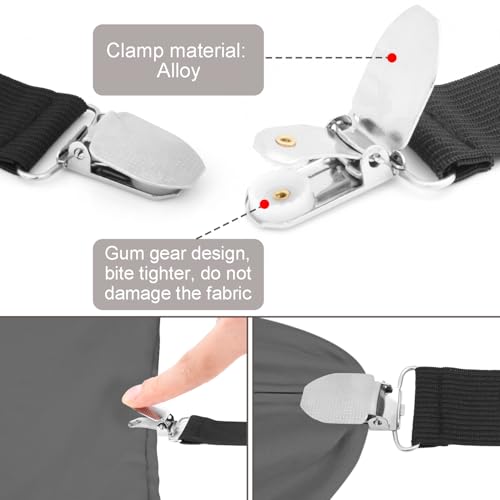 4 Pack Adjustable Bed Sheet Straps - Non-Slip Mattress Corner Holders