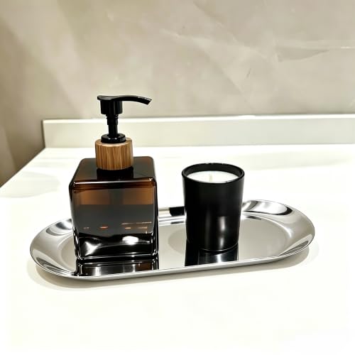 12" x 4.8" Stainless Steel Decorative Tray for Jewelry & Cosmetics