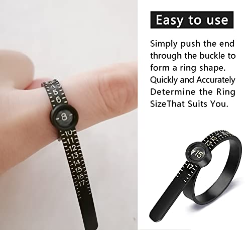 JRONGHE Ring Sizer Measuring Tool with Magnified Glass, Sizes 1-17