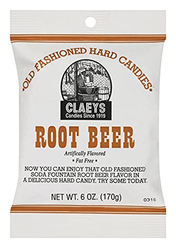 Claeys Old Fashioned Licorice & Root Beer Hard Candy Variety Pack - 6 Ounce (Pack of 6)