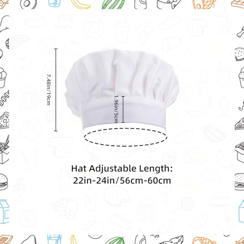Gallipower 2-Pack Small Elastic Cotton Chef Hats - White
