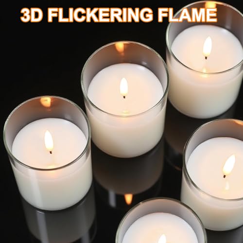 Rechargeable Glass LED Flameless Candle Set - Clear 3-Candle with Remote & Timer