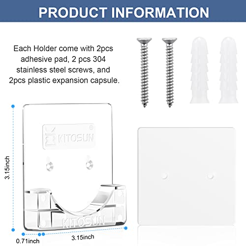 Shower Curtain Rod Holder Wall Mount - 304 Stainless Steel Brackets