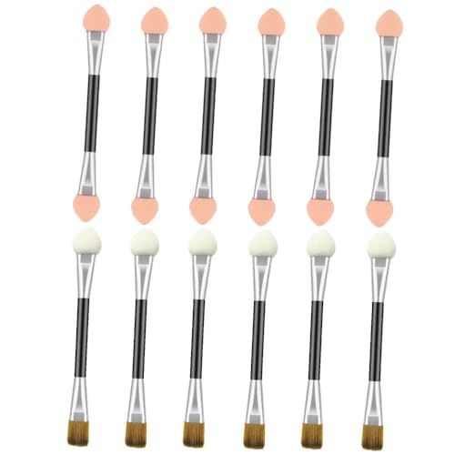 12-Piece Double-Sided Sponge Eyeshadow Brushes & Disposable Applicators