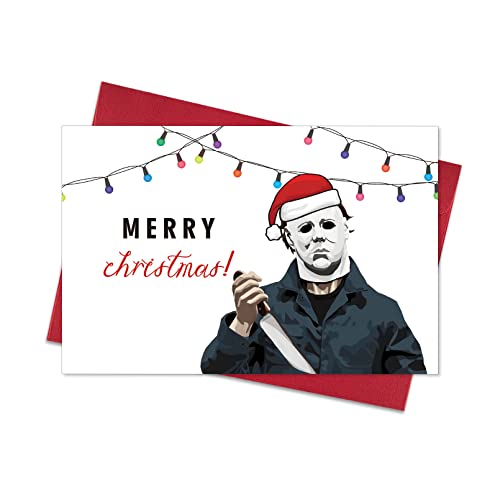 Funny Christmas Card with Envelopes - Horror Movie Humor