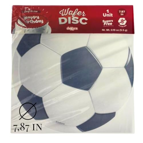 Dekora Edible Soccer Ball Cake Topper - 7 Inch Sports Birthday Decoration