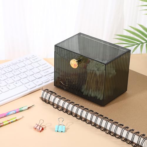 Double Compartment Qtip Holder with Lid - Green Bathroom Organizer