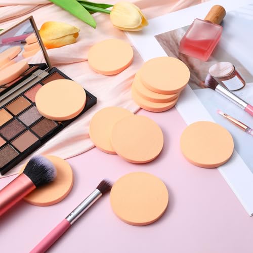 12 Pcs Round Makeup Sponges, Soft Foam Applicator Puffs for Liquid Foundation