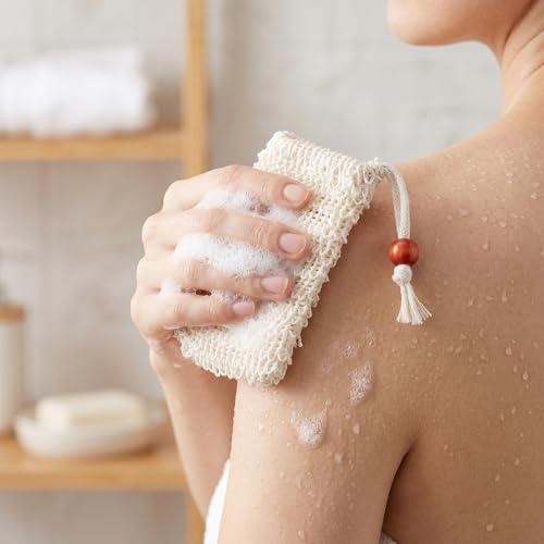 Trinkrittey 4pcs Sisal Soap Bag Exfoliating Mesh Saver Pouch