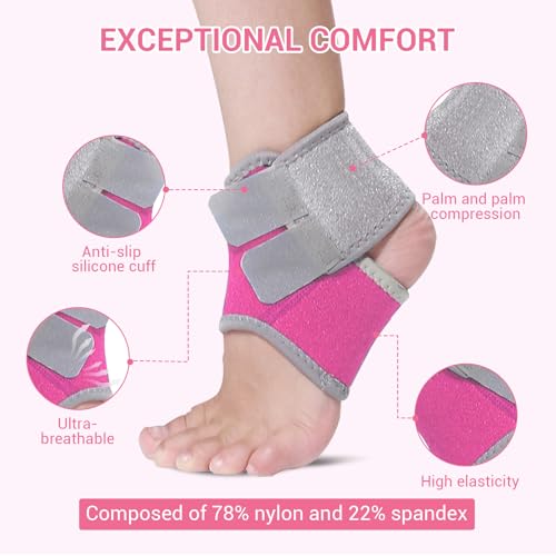 2 Pairs Kids Ankle Brace Set, Ankle Support Brace Knitted Ankle Sleeve Adjustable Wrap Support Ankle Sleeve for Sports Gymnastics Dance (Black, Small)