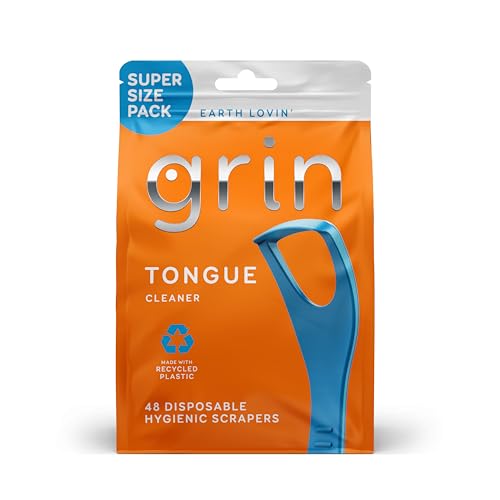 Grin Disposable Tongue Cleaner 48 Count with Toothpick