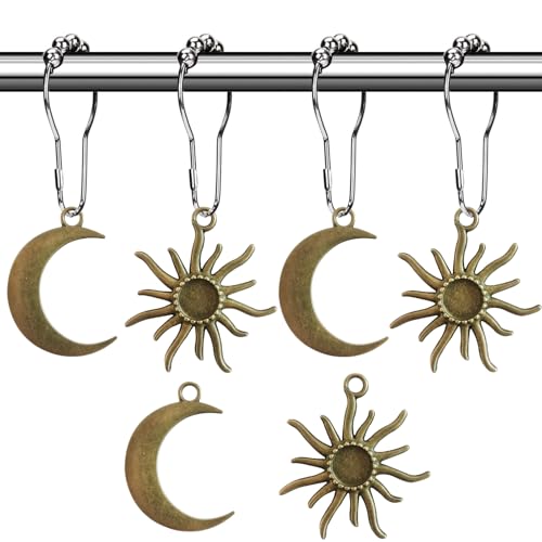 Celestial Shower Curtain Hooks - Boho Mid Century Bathroom Decor