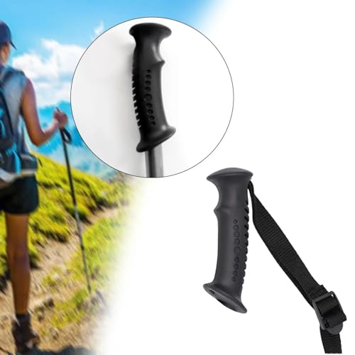 2 Pack Trekking Pole Handle Grip Replacement Rubber Sleeve Adapter with Hand Straps for 20mm Dia. Hiking Poles Walking Stick Cane Monopod Climbing Rod