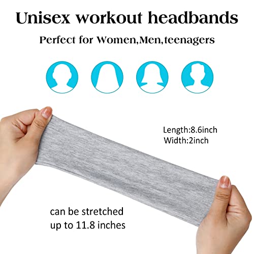 TERSE Women's Thick Stretchy Sweat Headbands Non-Slip Hair Accessories