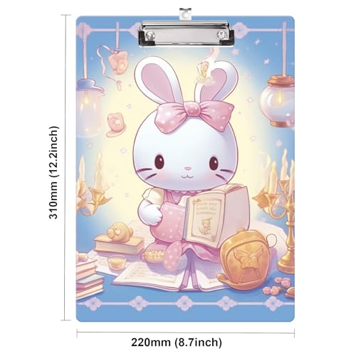 Decorative A4 Wooden Clipboard Cute Rabbit Design Letter Size