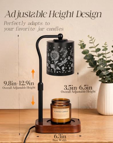 Dragonfly Adjustable Candle Warmer Lamp with Timer & 4-Level Dimmer - Height Adjustable