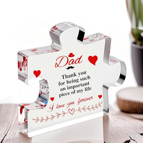 Acrylic Heart Block for Dad - Sentimental Father's Day Gift