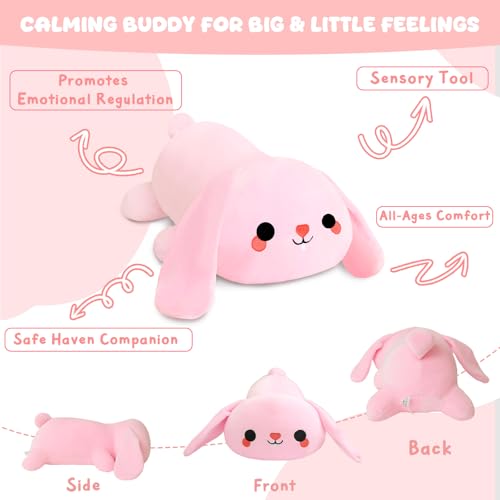 Weighted Bunny Stuffed Animal - Soft Plush Sensory Pillow for Kids & Adults