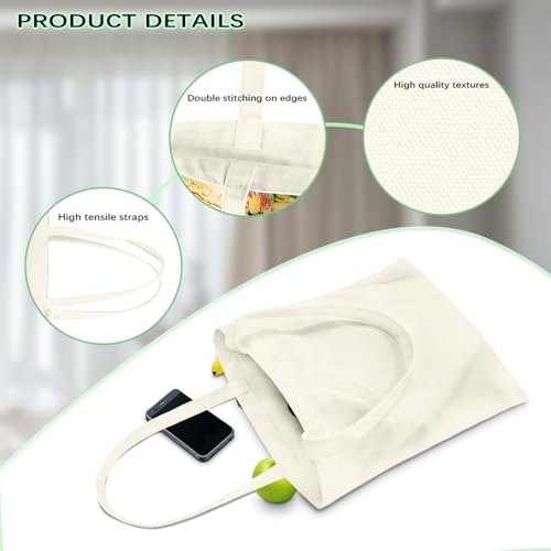 VYXARNA Custom Canvas Tote Bag Personalized Shopping Bag with Photo Logo