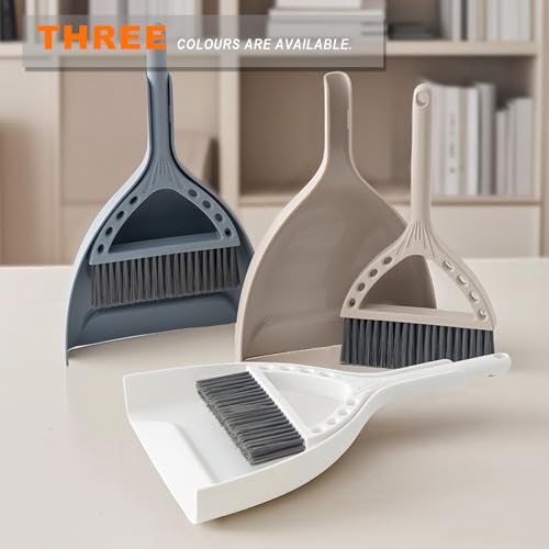 BSMstone Mini Broom and Dustpan Set - Compact Cleaning Tool for Desk, RV, Camping, and Dorms (Blue Gray)