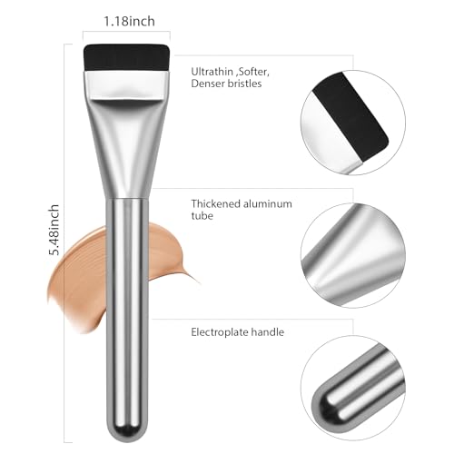 BEAUTYFACTOR Flat Foundation Brush & Makeup Spatula for Liquid Face Cream