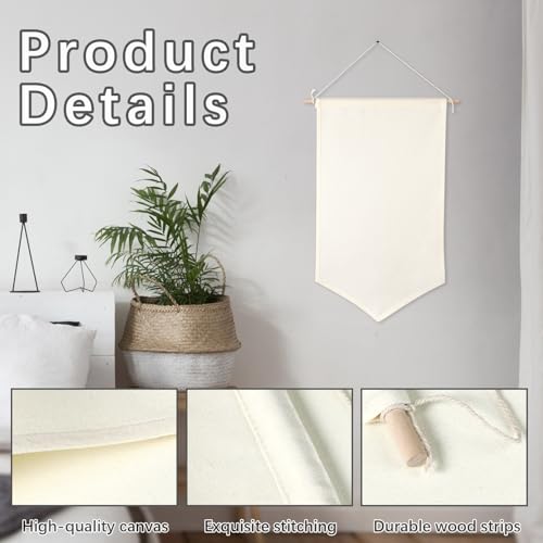 3 PCS Beige Canvas Banners Jewelry Organizer - Wall Hanging Brooch Display (30x53cm)