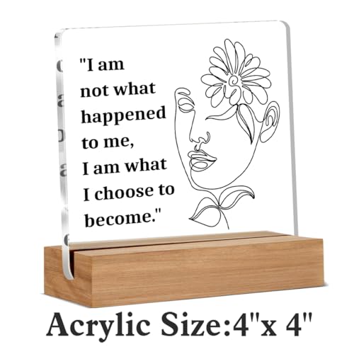 Mental Health Desk Plaque for Counselors & Therapists - 'I Am What I Choose to Become'