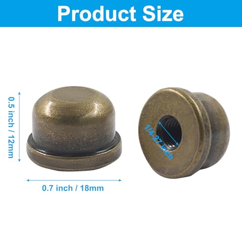 8 Pcs Bronze Lamp Finial Caps | 1/4-27 Tapped Knob Accessories