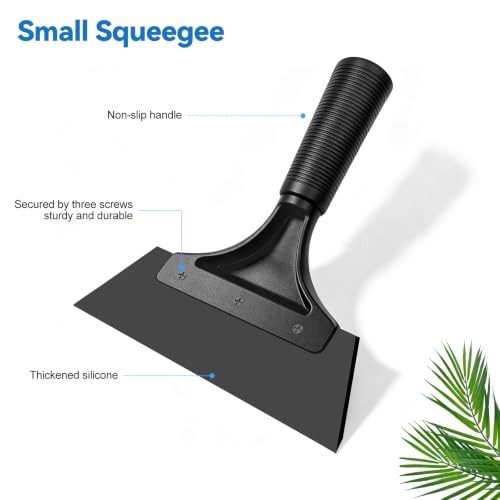 SetSail Small 5-Inch Window Squeegee with Rubber Blade - Black