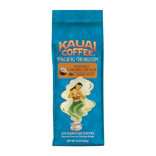 Kauai Coffee Coconut Caramel Crunch - Medium Roast Ground Coffee, 10 oz