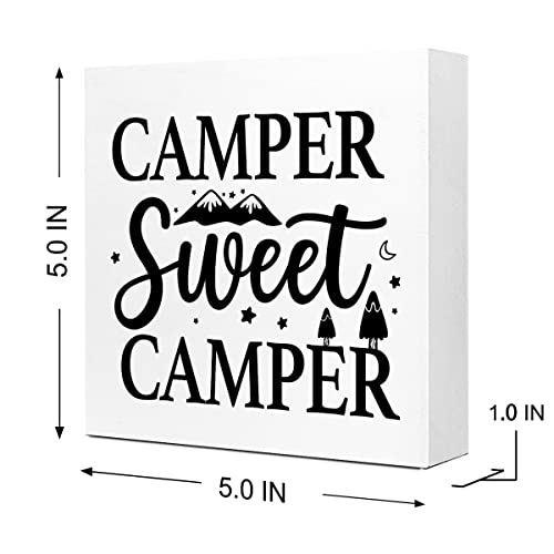 Rustic Wooden Camping Quote Sign | Desk Decor for Home & Office
