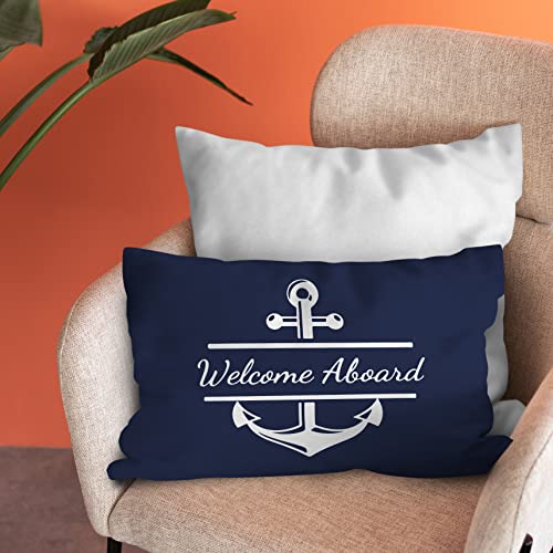 Burosev Nautical Boat Anchor Throw Pillow Cover | 12x20 Inch