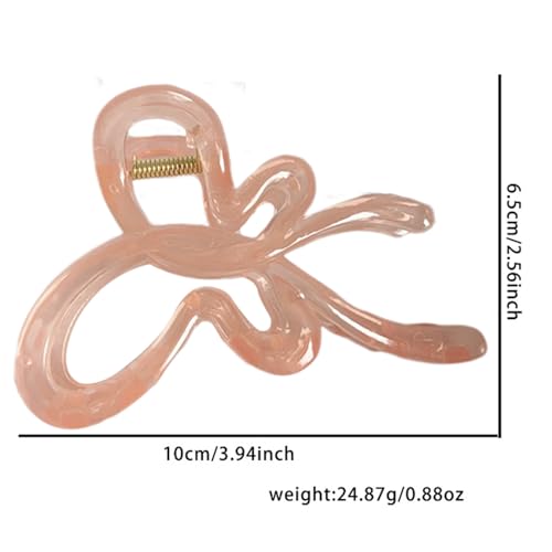 LERAO 4-Pack Large Bow Jelly Hair Claw Clips for Thick Hair